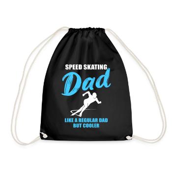 Cool Speed Skating Dad Gift - Drawstring Bag - black - Front
