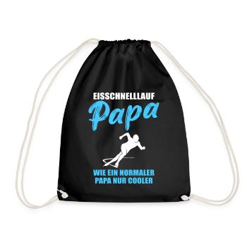 Eisschnelllauf Papa Cool Geschenk - Turnbeutel - Schwarz - Vorne