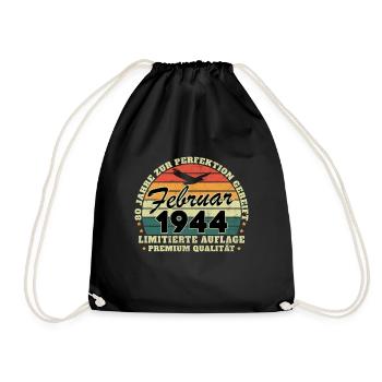 Vintage 1944 février rétro cadeau d’anniversaire - Sac de sport léger - noir - Devant