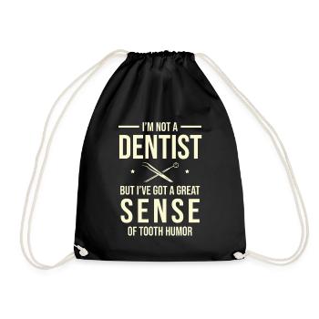 Je ne suis pas dentiste, mais j’ai un bon sens de la - Sac de sport léger - noir - Devant