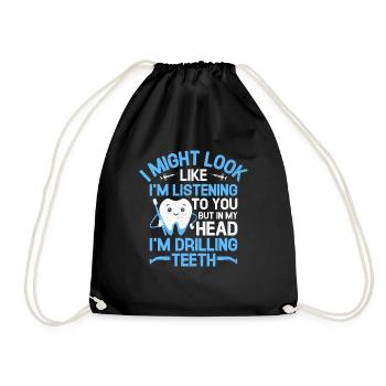 Mais dans ma tête, je perce des dents dentiste dentaire D - Sac de sport léger - noir - Devant