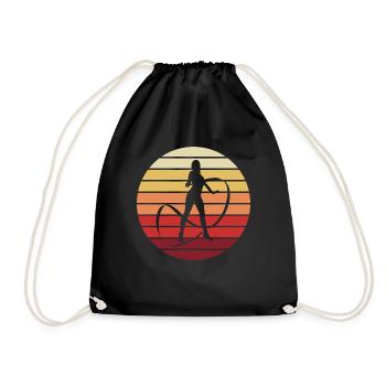 Gymnastics Silhouette Sunset - Drawstring Bag - black - Front