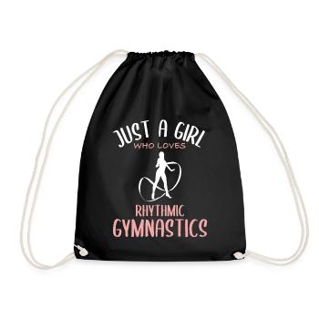 Mädchen liebt Rhythmische Gymnastik - Turnbeutel - Schwarz - Vorne