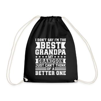 Opa Geschenke | Bester Opa Geschenkidee - Turnbeutel - Schwarz - Vorne
