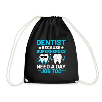 Dentist Because Superheroes Need A Day Job Too Den - Drawstring Bag - black - Front