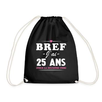 50 ans Anniversaire 25 ans Pour La Deuxième Fois - Sac de sport léger - noir - Devant