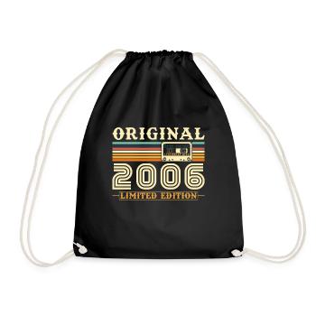 Original 2006 Jahrgang Geburtstag Geschenk - Turnbeutel - Schwarz - Vorne