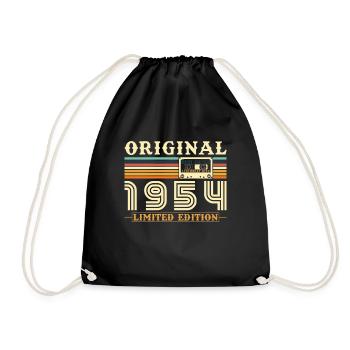 Original 1954 Jahrgang Geburtstag Geschenk - Turnbeutel - Schwarz - Vorne