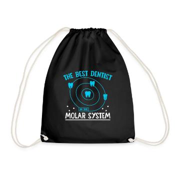 The Best Dentist In The Molar System Dental Dentis - Drawstring Bag - black - Front