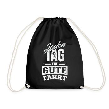 Jeden Tag eine gute Fahrt - Skiurlaub & - Turnbeutel - Schwarz - Vorne