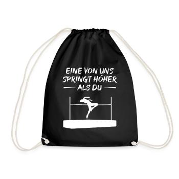 Ich springe höher als du Geschenk - Turnbeutel - Schwarz - Vorne
