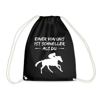 Rennbahn-Flitzer - Schnell und Siegessicher - Turnbeutel - Schwarz - Vorne