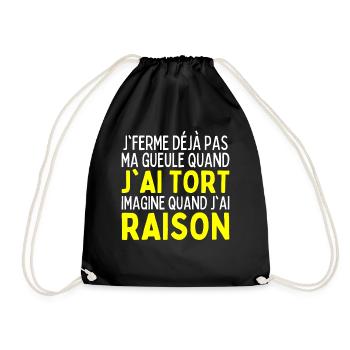 Je Ferme Jamais Ma Gueule Humour Râleur Raleuse - Sac de sport léger - noir - Devant