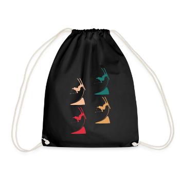 Colorful Masters of the Skies - Ski Freestyle Extravaganza - Drawstring Bag - black - Front