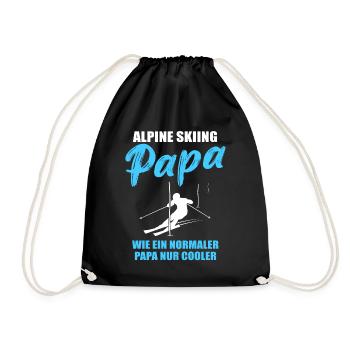 Ski alpin papa cadeau - Sac de sport léger - noir - Devant