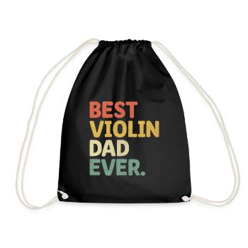 Bester Violinvater aller Zeiten Geiger Instrument Violinis - Turnbeutel - Schwarz - Vorne