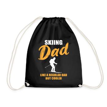 Geschenk für den coolen Ski-Dad - Turnbeutel - Schwarz - Vorne