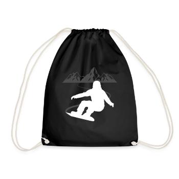 Snowboarder's panorama - pure summit atmosphere - Drawstring Bag - black - Front