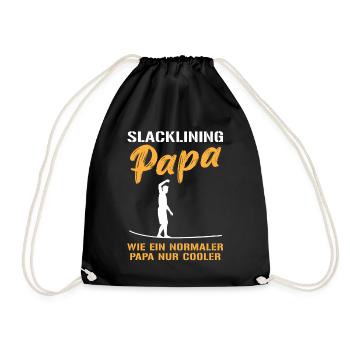 Slackline-Papa – Cooler gehts nicht - Turnbeutel - Schwarz - Vorne