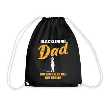 Slackline-Papa – Cooler gehts nicht - Turnbeutel - Schwarz - Vorne