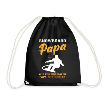 Snowboard Papa – Extra Cool - Turnbeutel - Schwarz - Vorne