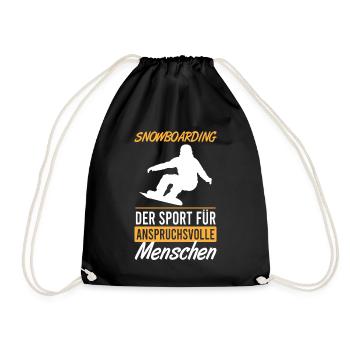Elite Boarding – Only for Connoisseurs - Drawstring Bag - black - Front