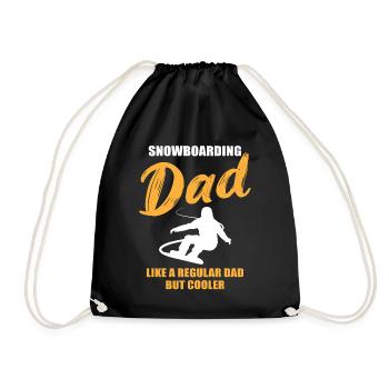 Snowboard Papa – Extra Cool - Turnbeutel - Schwarz - Vorne
