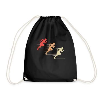 Bunte Sprinter Action Geschenk - Turnbeutel - Schwarz - Vorne
