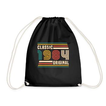 Vinatge 1984 Geburtstagsgeschenk - Turnbeutel - Schwarz - Vorne