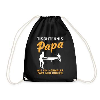 Cooler Tischtennis Papa Spruch Geschenk - Turnbeutel - Schwarz - Vorne
