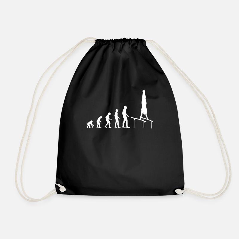 Evolution zum Turner - Geschenk - Turnbeutel - Schwarz