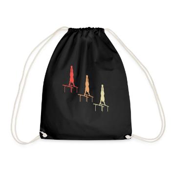 Farbenfroher Geräteturner Eleganz - Turnbeutel - Schwarz - Vorne