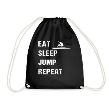 Eat Sleep Jump – Athlete's Motto - Drawstring Bag - black - Front