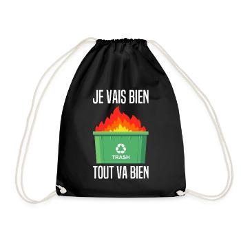 Je Vais Bien Tout Va Bien Cava Feu Benne A Ordures - Sac de sport léger - noir - Devant