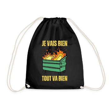 Tout Va Bien Je Vais Bien Mal Feu Benne A Ordures - Sac de sport léger - noir - Devant