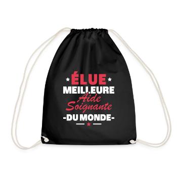 Voted the best caregiver in the world - Drawstring Bag - black - Front