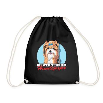 Biewer Terrier Dog Dad Dog Owner Gift - Drawstring Bag - black - Front