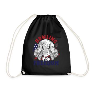 Loup 4 juillet drapeau américain loups hurlants - Sac de sport léger - noir - Devant