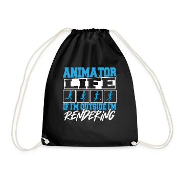 Visual Artist Cartoon Animator 3D Animation Fan - Drawstring Bag - black - Front
