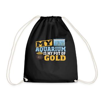 Aquarienbesitzer Aquarium Fischhalter - Turnbeutel - Schwarz - Vorne