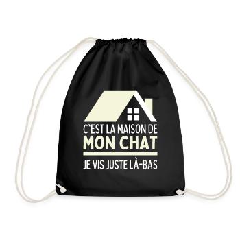 C'est La Maison De Mon Chat J'habite Chez Mon Chat - Sac de sport léger - noir - Devant