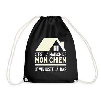 Je Vis Chez Mon Chien J'habite Maison De Mon Chien - Sac de sport léger - noir - Devant