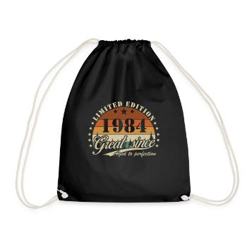 Vinatge 1984 Geburtstagsgeschenk - Turnbeutel - Schwarz - Vorne