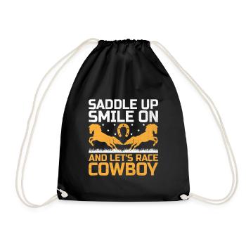 Thoroughbred Horse Racing Riding Equestian Horses - Drawstring Bag - black - Front