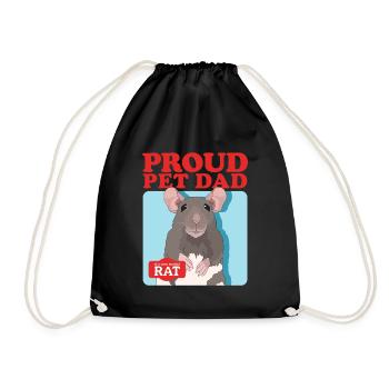 Rats Dad Rat Owner Cute Rat Gift - Drawstring Bag - black - Front