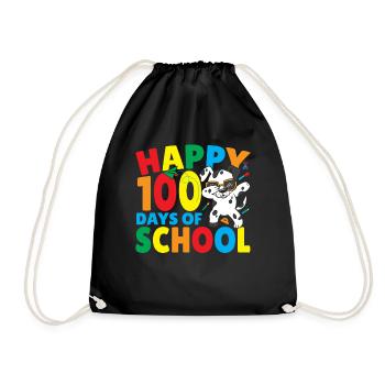 Joyeux 100 jours d’école 100e jour Dalmatiens - Sac de sport léger - noir - Devant