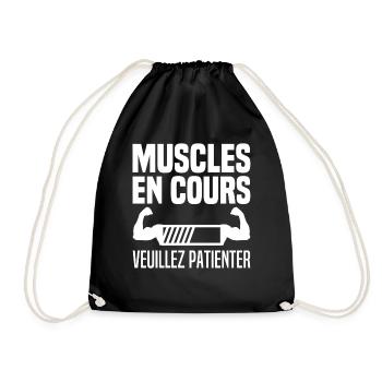 Bientôt Musclé Veuillez Patienter Muscles En Cours - Sac de sport léger - noir - Devant