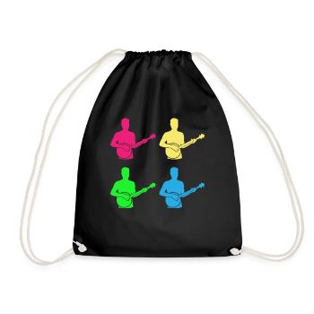 Banjo coloré - cadeau pour les fans de musique - Sac de sport léger - noir - Devant