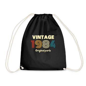 Vinatge 1984 Geburtstagsgeschenk - Turnbeutel - Schwarz - Vorne