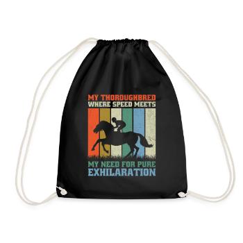 Courses de chevaux pur-sang Équitation Chevaux équestres - Sac de sport léger - noir - Devant